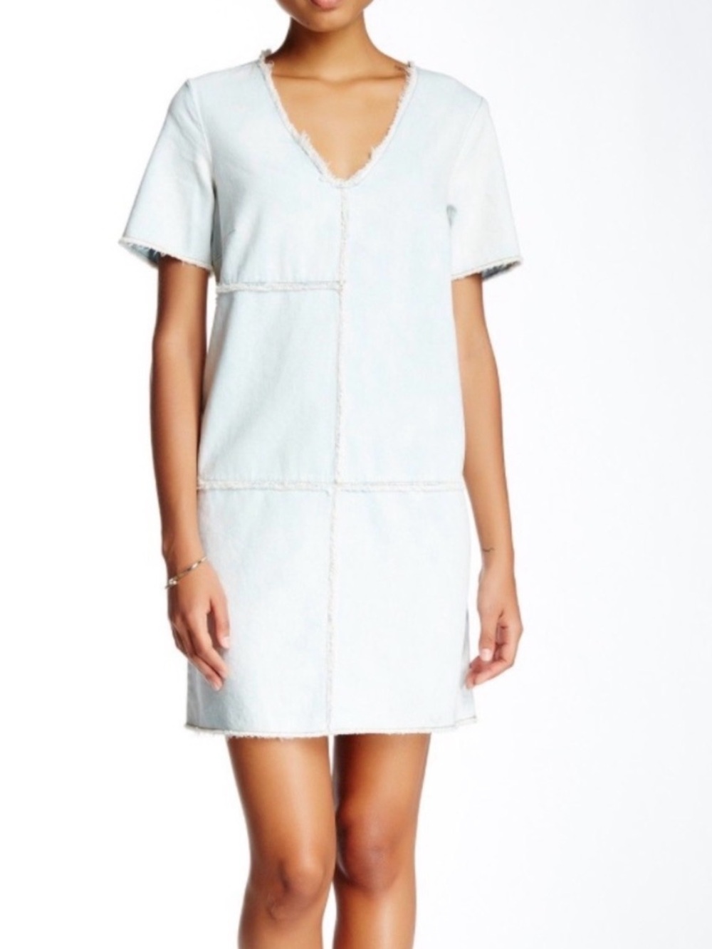 NWT 100% Cotton Denim Short Sleeve Shift Dress (Size M)